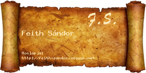 Feith Sándor névjegykártya