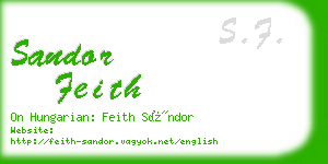 sandor feith business card